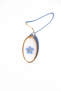 Mini Forget Me Not Oval Earrings