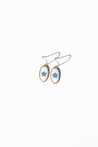 Mini Forget Me Not Oval Earrings