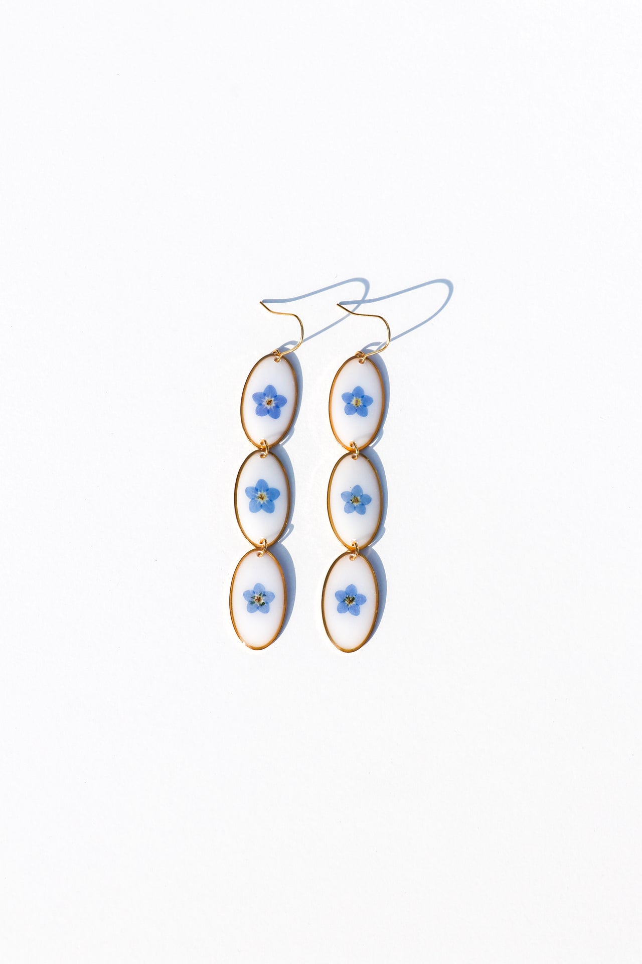 Forget Me Not Oval Earrings