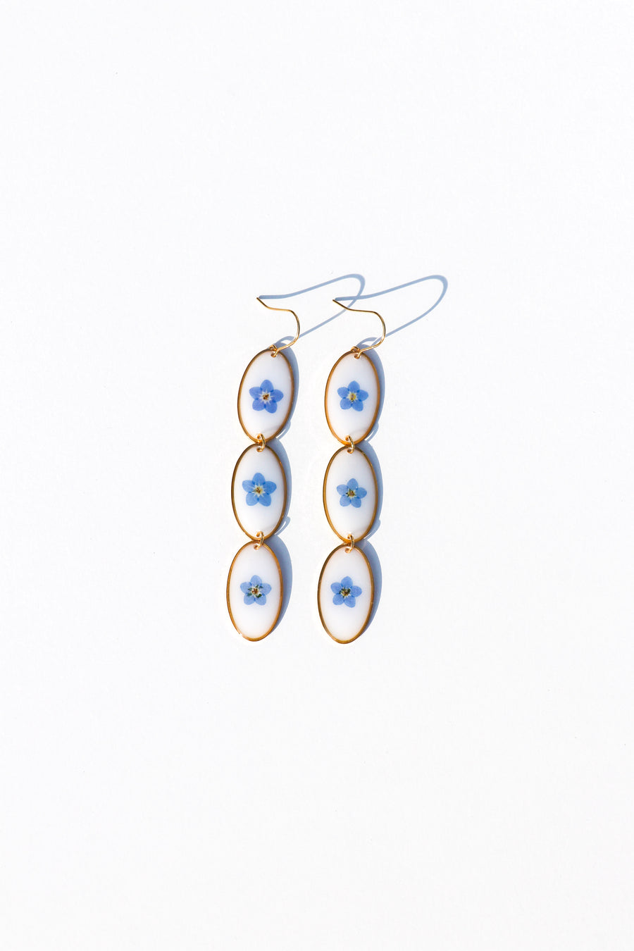 Forget Me Not Oval Earrings