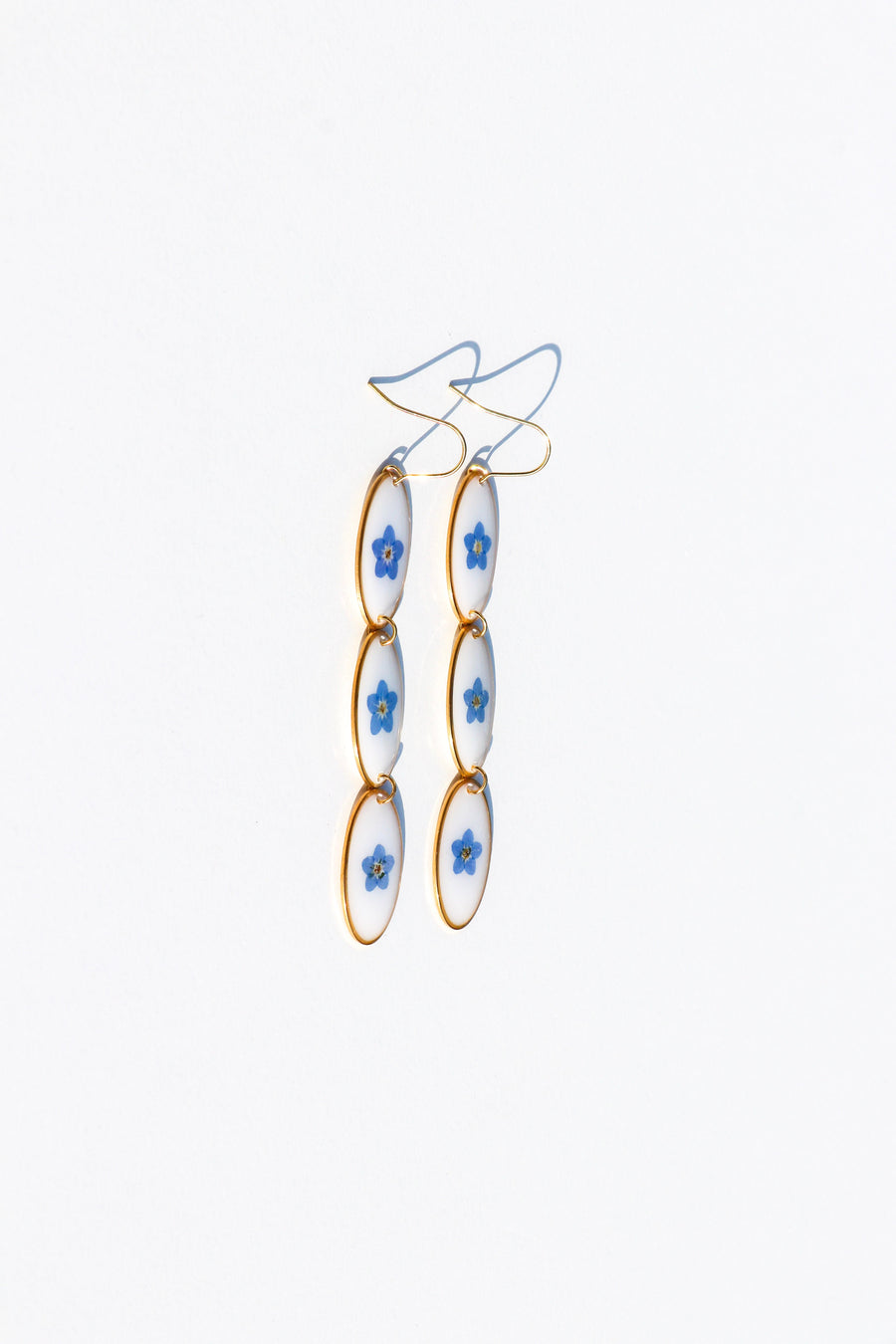 Forget Me Not Oval Earrings