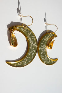 Queen Anne’s Lace Large Crescent Earrings