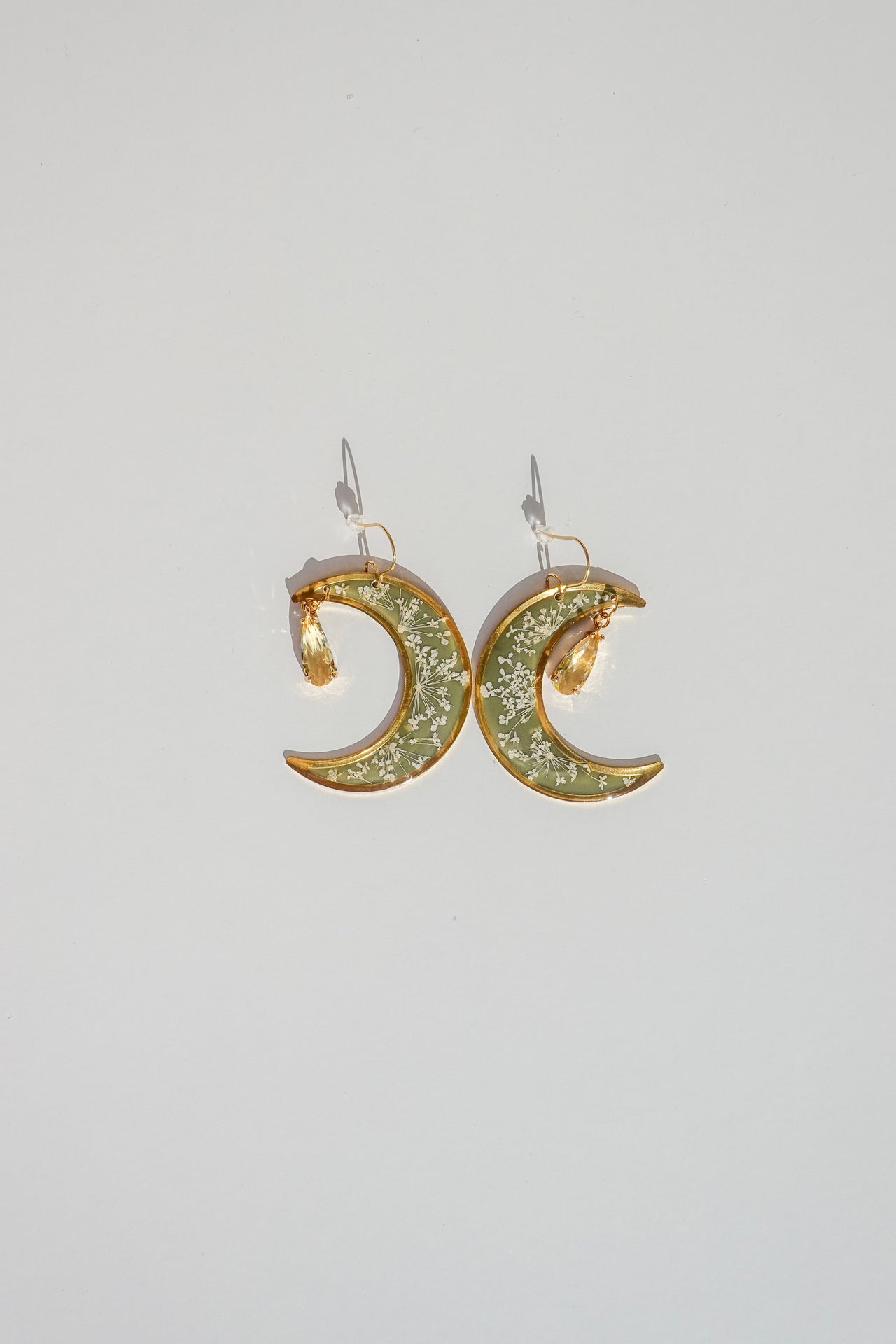 Queen Anne’s Lace Large Crescent Earrings