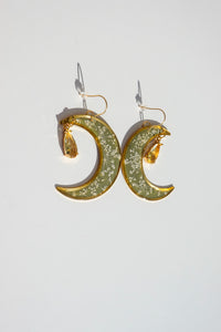 Queen Anne’s Lace Large Crescent Earrings
