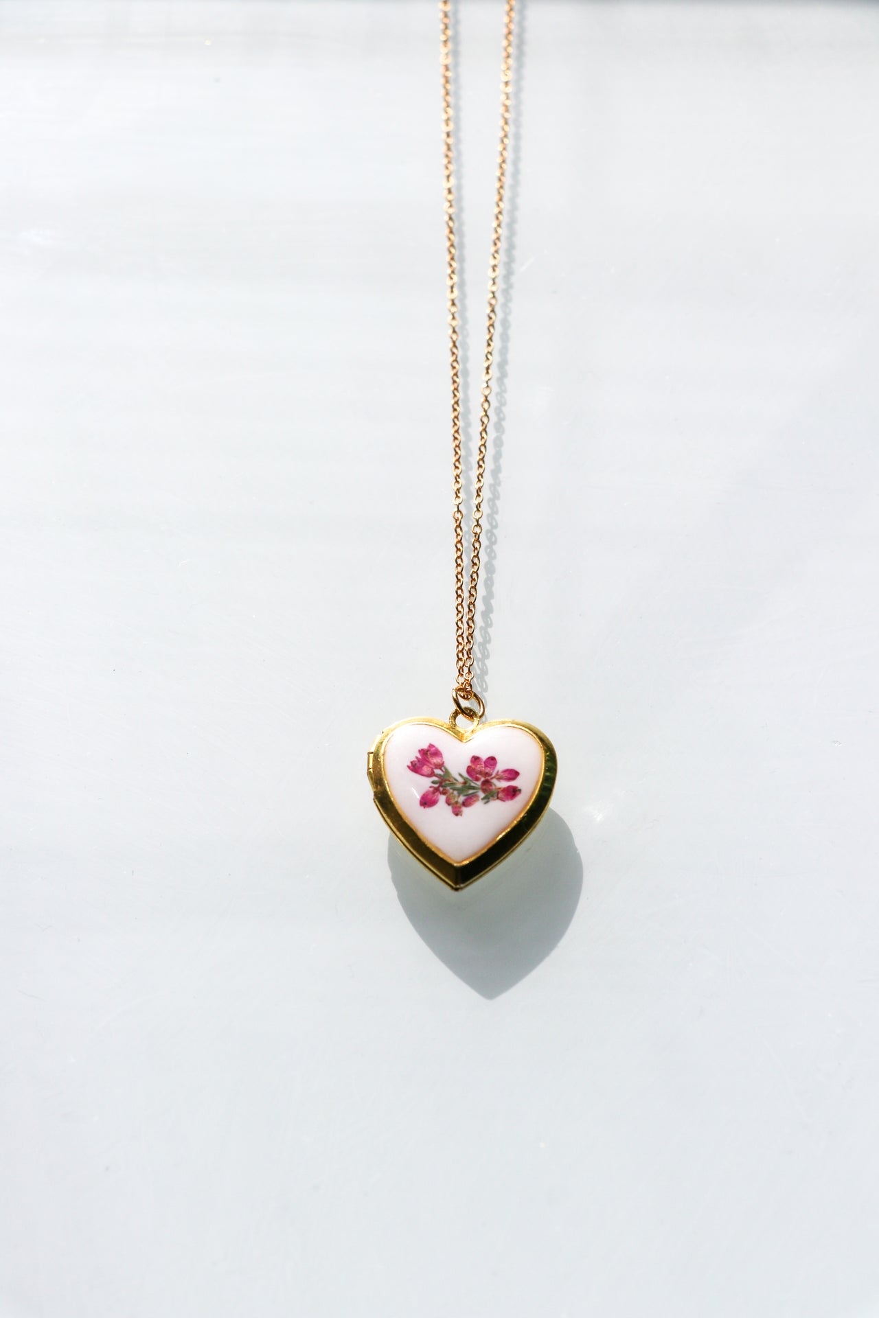 Heather Heart Locket Necklace